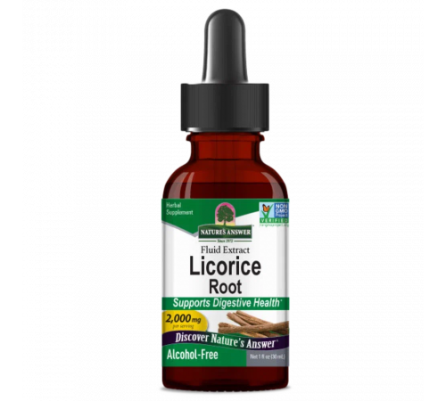 Экстракт корня солодки 2000 мг, Nature's Answer, Licorice Root Liquid Extract, 30 мл