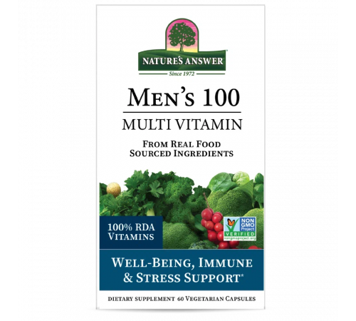 Мультивит для мужчин, Nature's Answer, Men’s 100 Multivitamin, 60 капсул