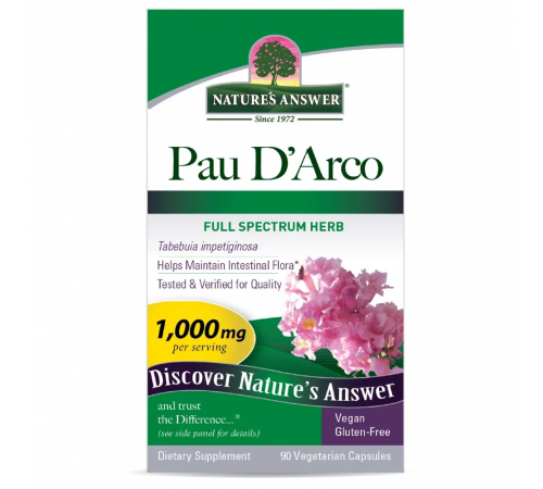 Кора муравьиного дерева, Nature's Answer, Pau D’arco, 90 капсул