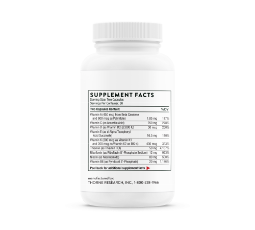 Ежедневный витаминный комплекс, Basic Nutrients 2/Day, Thorne, 60 капсул