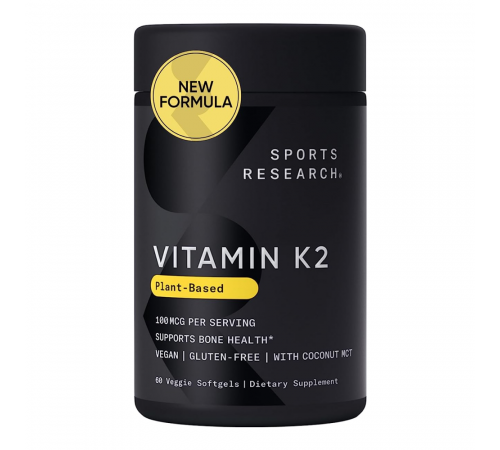 Витамин К2, Sports Research, Vitamin K2, 60 капсул