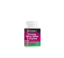Женьшень, гинкго билоба и L-аргинин, Ginseng Ginkgo Biloba L-Arginine, Voonka, 30 капсул