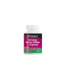 Женьшень, гинкго билоба и L-аргинин, Ginseng Ginkgo Biloba L-Arginine, Voonka, 30 капсул